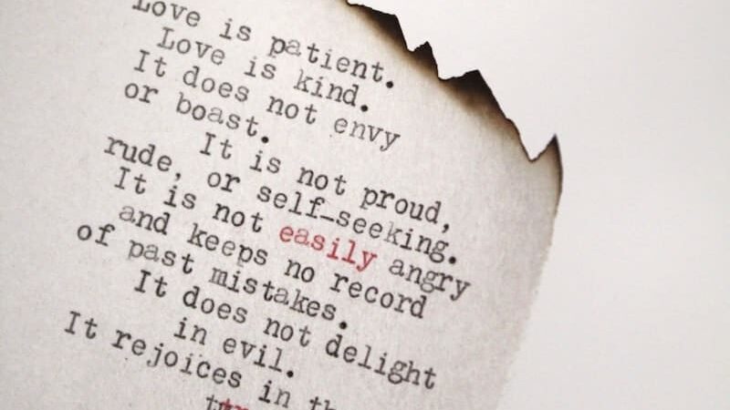 LoveaWhat Is a Complex Sentence?  is patient Love is kind printed on burned paper
