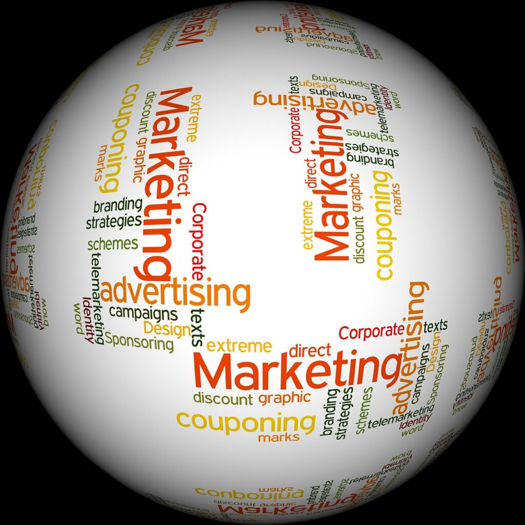 marketing strategies, advertising campaigns, word markers