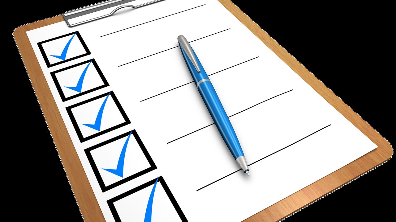 checklist, clipboard, questionnaire
