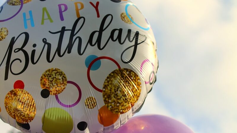 happy birthday balloons with happy birthday text