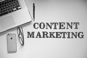 content marketing, concept, flatlay