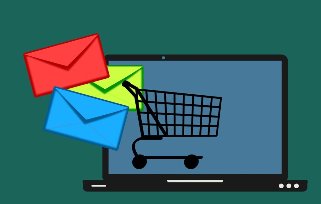 email, shopping, cart